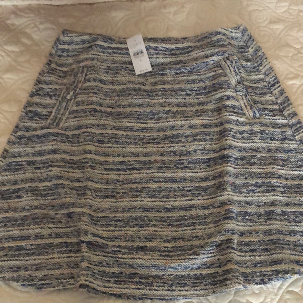 Brand New Loft a line tweed above knee skirt